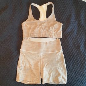 Outdoor Voices tech sweat biker shorts SET